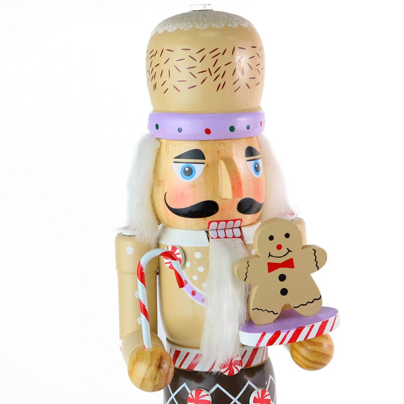 Ornativity Gingerbread Chef Nutcracker - Wooden Ginger Bread Man Cookie Theme Baker Christmas Nutcracker Xmas Figure Holiday Decoration 14" - Image 4